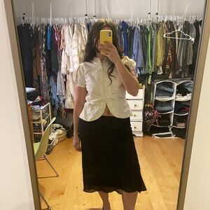 Y2K Suzy Shier Black Midi Skirt